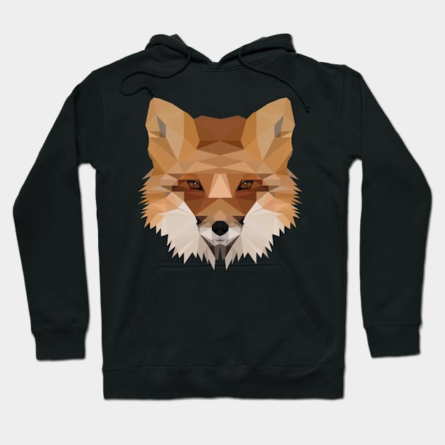 Fox Polygon - Red Fox - Nature Animal Hoodie by Tesign2020